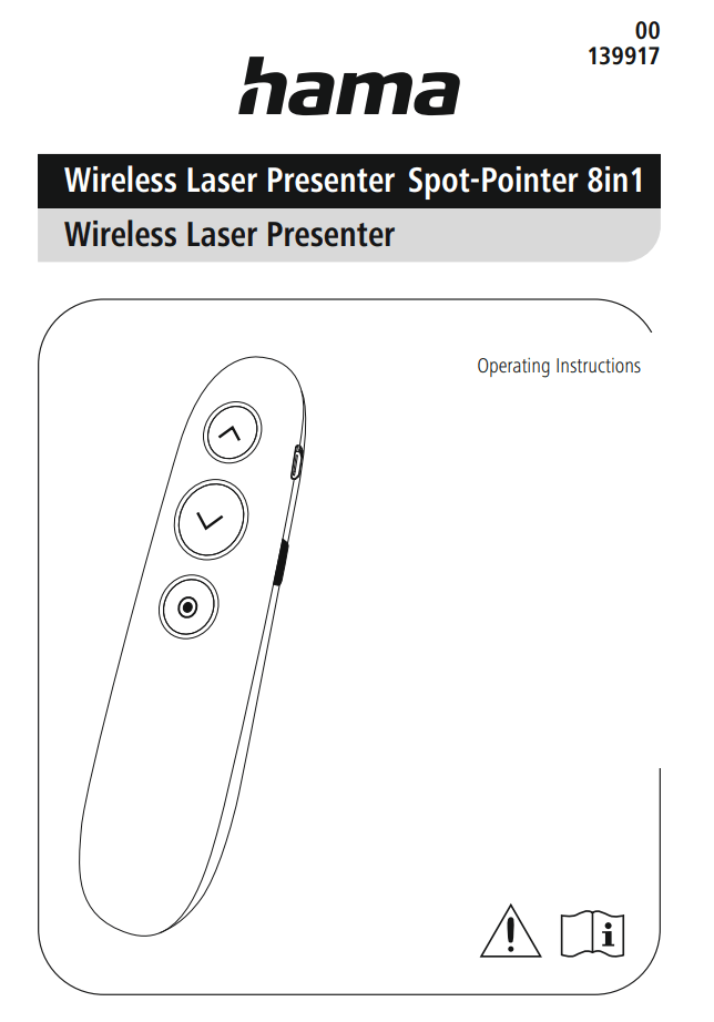 Hama Wireless Laser Presenter Spot-Pointer 8 in1 User Manual