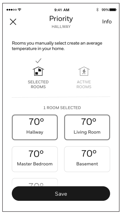 Honeywell Home T9 SMART THERMOSTAT WITH SENSOR User Manual - Scheduling through the app