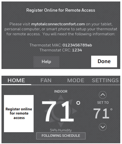 Honeywell Home WIFI COLOR TOUCHSCREEN THERMOSTAT User Manual - Register online for remote access