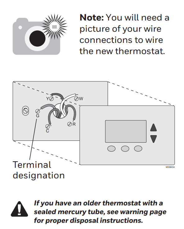Honeywell Home WIFI COLOR TOUCHSCREEN THERMOSTAT User Manual - Terminal designation