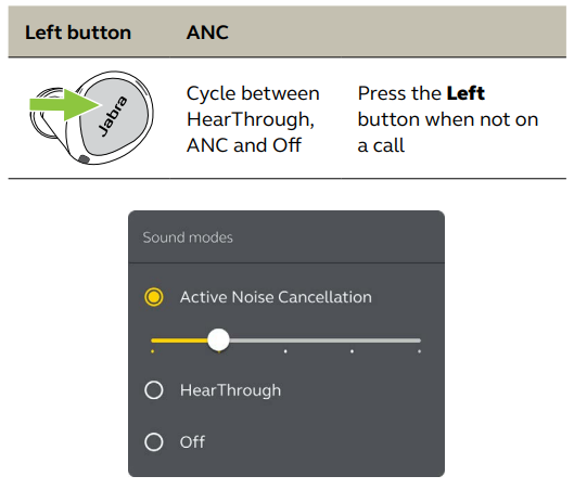 Jabra Elite 7 Active - User Manual - Adjustable Noise Cancellation