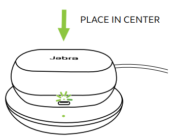 Jabra Elite 7 Active - User Manual - Charging the charging case using the Jabra wireless charging pad