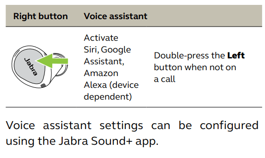 Jabra Elite 7 Active - User Manual - Voice assistant