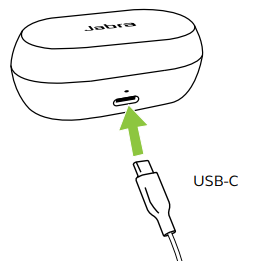 Jabra Elite 7 Pro - Titanium Black User Manuals - Charging the charging case using USB