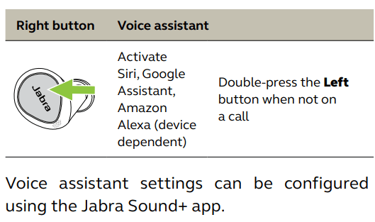 Jabra Elite 7 Pro - Titanium Black User Manuals - Voice assistant