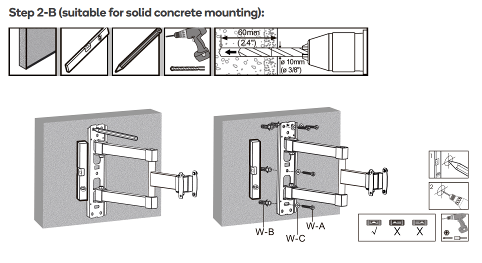 Kogan Tilt Extendable Full Motion Wall Mount for 26 - 50 TVs User Manual - ASSEMBLY