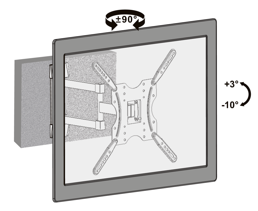 Kogan Tilt Extendable Full Motion Wall Mount for 26 - 50 TVs User Manual - ASSEMBLY