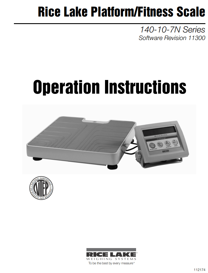 RICE LAKE 140-10-7N Series Operation Instructions User Manual