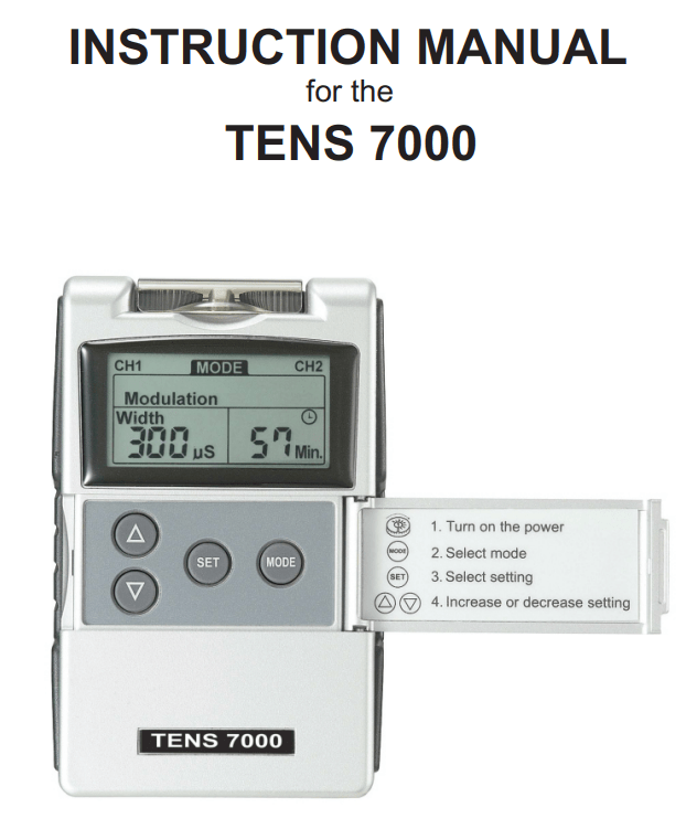 TENS 7000 Digital TENS Unit with Accessories User Manual