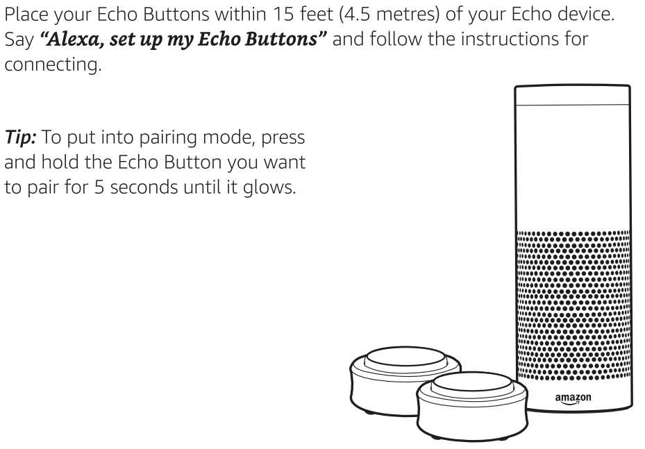 Alexa Gadgets Echo Buttons Quick Start Guide - Pairing Echo Buttons