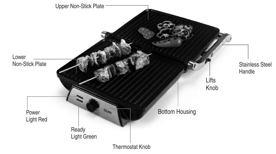 GLEN SA 3031 Contact Grill User Guide - Product Overview