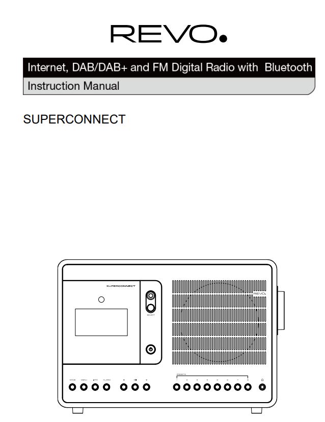 REVO B00GA0805G Internet DAB DAB+ and FM Digital Radio with Bluetooth Instruction Manual