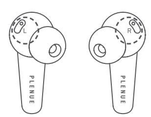 COWON Gala PLENUE Ear User Guide - Check the Land R marks on the earphones