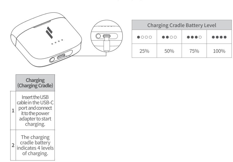 COWON Gala PLENUE Ear User Guide - Wired Charging