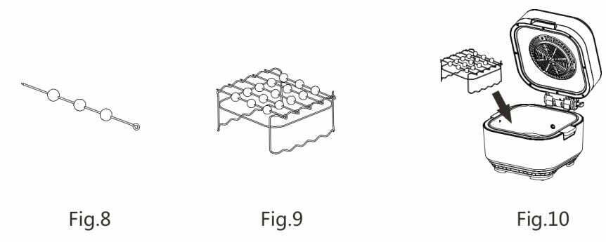 Kogan 10L Digital Multifunction Air Fryer User Manual - Fig. 8,9,10
