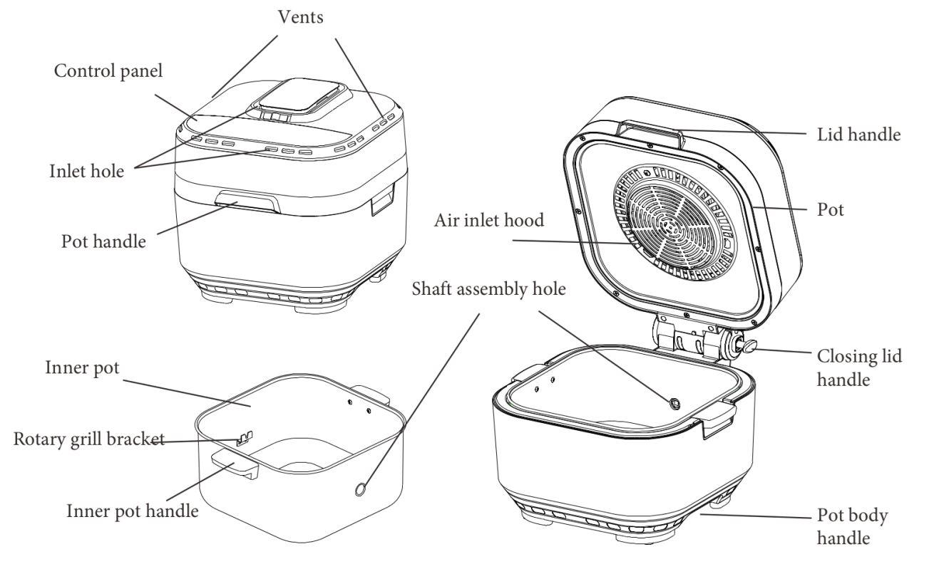 Kogan 10L Digital Multifunction Air Fryer User Manual - Product Overview