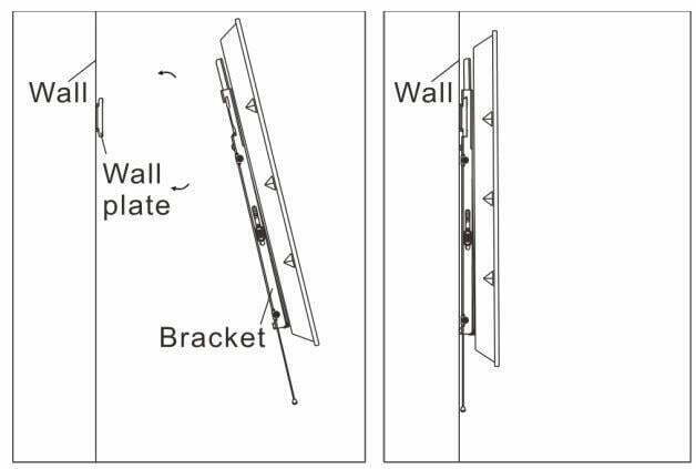 Kogan Slim Tilt Adjustable TV Wall Mount for 32 - 65 TVs User Manual - Hanging the TV on wall plate