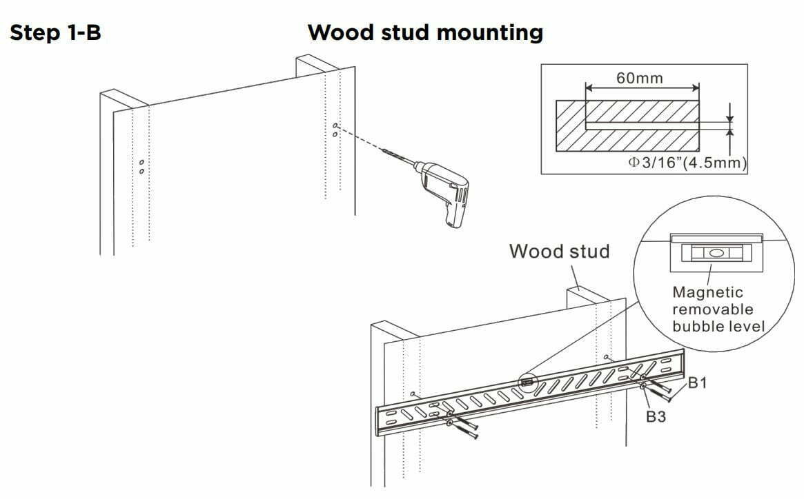 Kogan Slim Tilt Adjustable TV Wall Mount for 32 - 65 TVs User Manual - Mounting