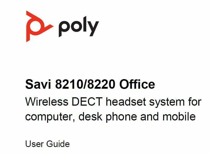Savi 8210 8220 Office Wireless DECT headset system User Manual