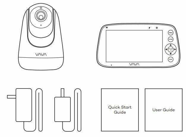 VAVA Baby Monitor with Split Screen User Manual - PACKAGE CONTENTS