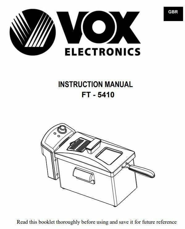 Vox Deep fryer FT5410 User Manual