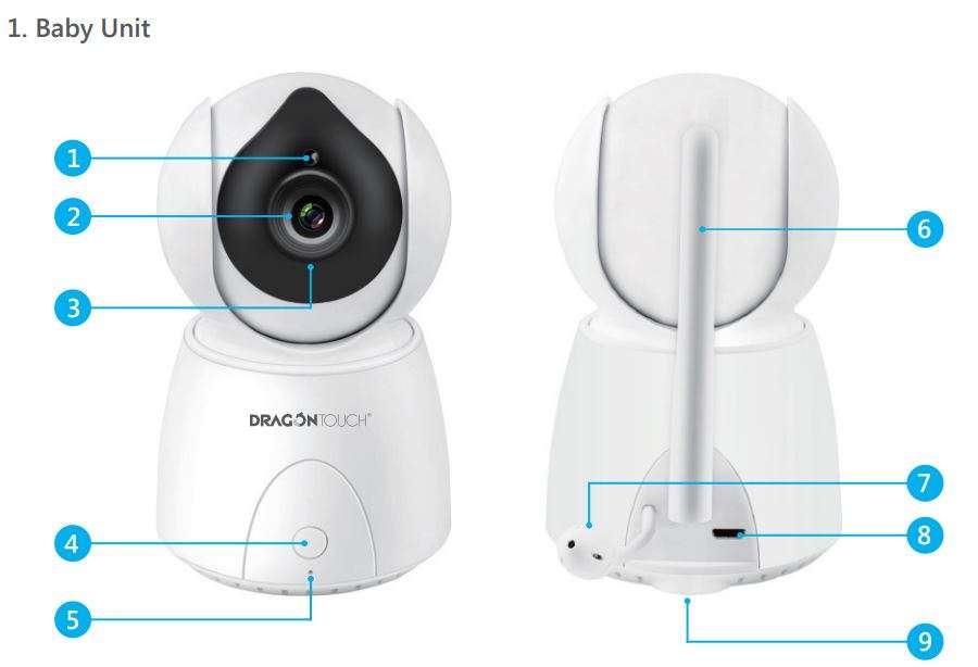 Dragon Touch DT50 Baby Monitor User Manual - Baby Unit