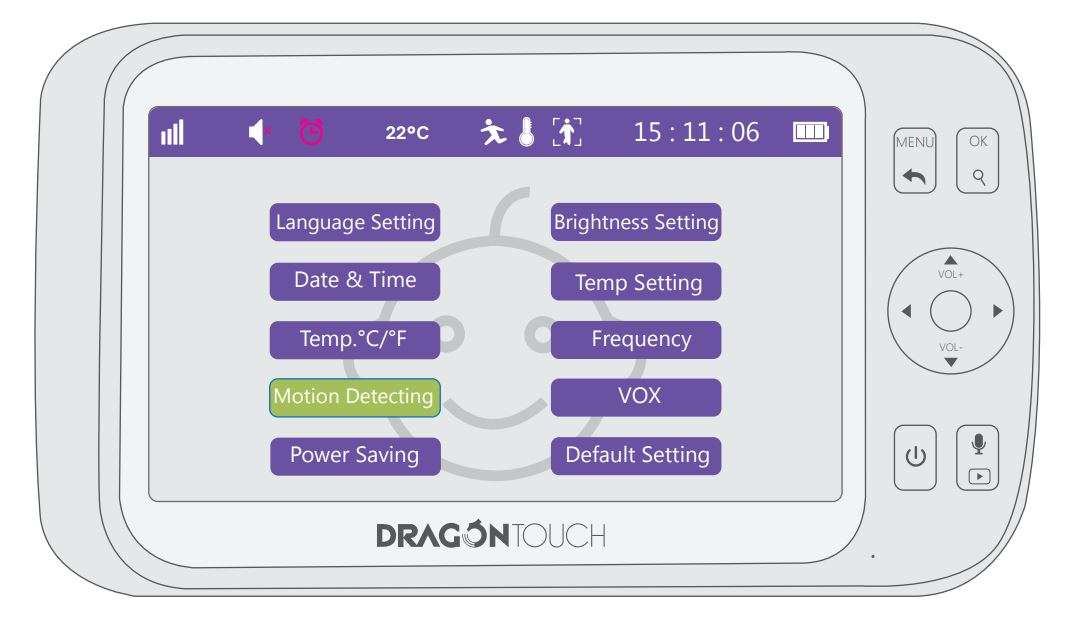 Dragon Touch DT50 Baby Monitor User Manual - Motion Detecting
