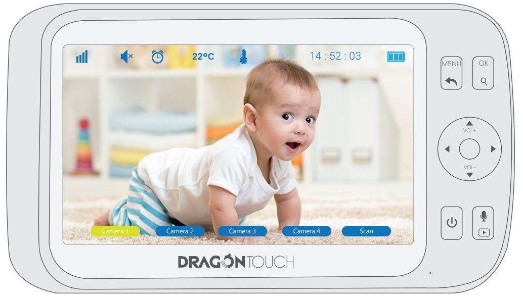 Dragon Touch DT50 Baby Monitor User Manual - Press and to scan camera