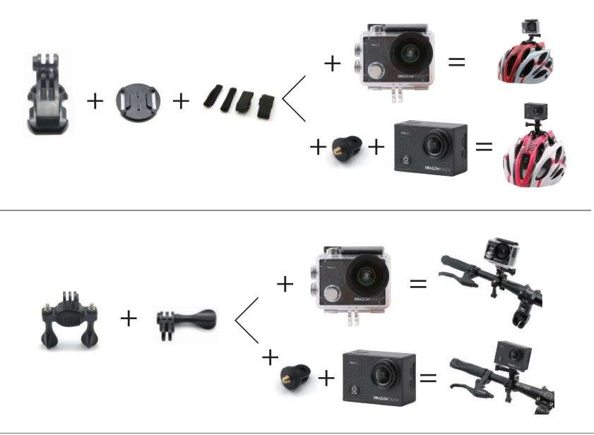 Dragon Touch Vision 3 pro 4K Action Camera User Manual - MOUNTING YOUR CAMERA