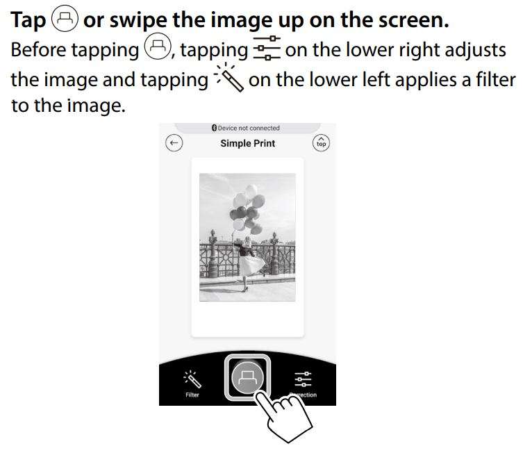 Fujifilm Instax Mini Instant Film Twin Pack User Manual - swipe the image up on the screen