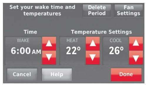 Honeywell Home WIFI 9000 COLOR TOUCHSCREEN THERMOSTAT User Manual - Adjusting Program Schedules