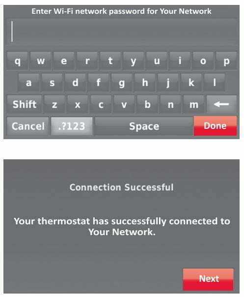 Honeywell Home WIFI 9000 COLOR TOUCHSCREEN THERMOSTAT User Manual - Connecting to Your Wi-Fi network