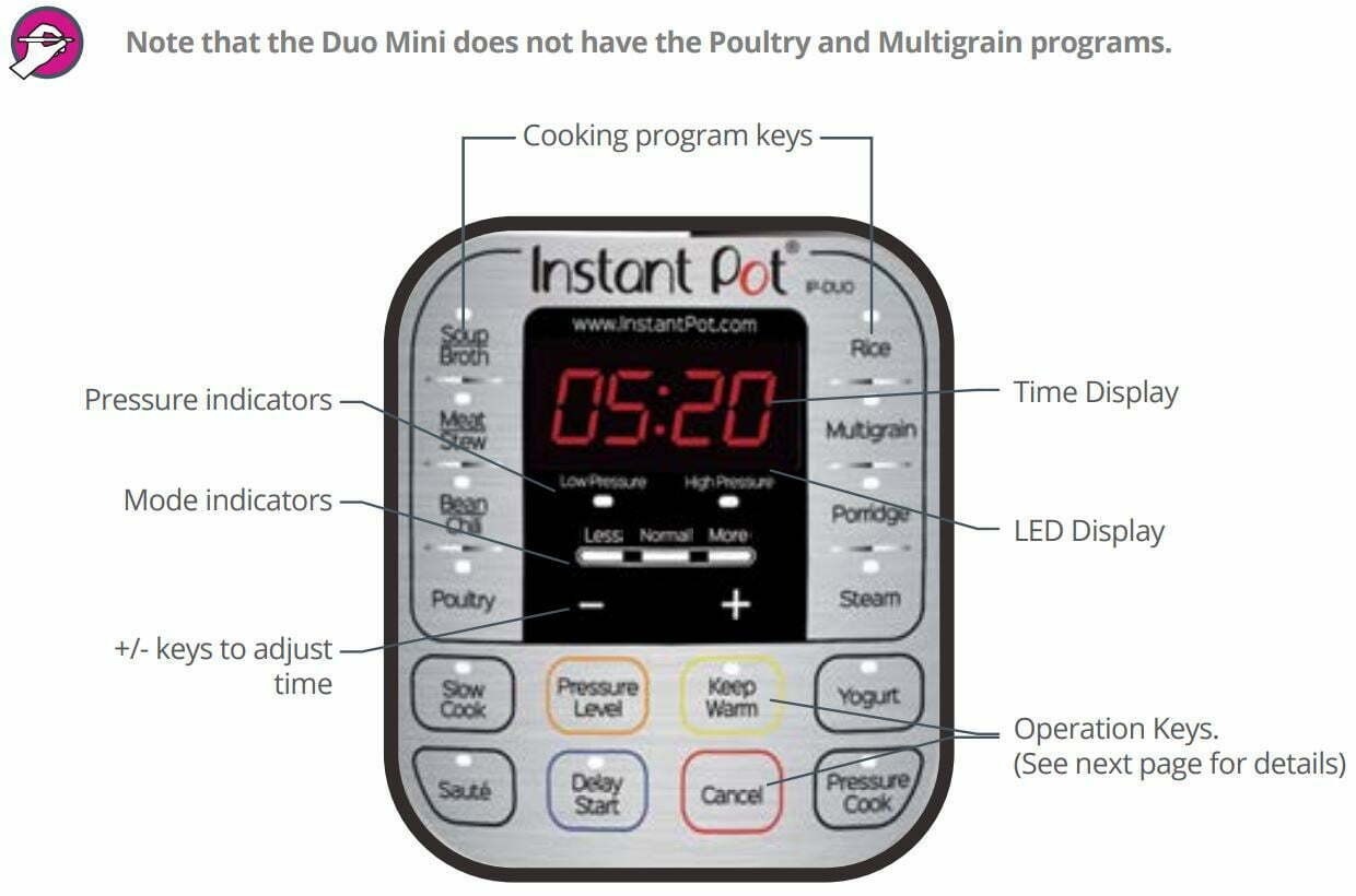 Instant pot user manual - Control and Features