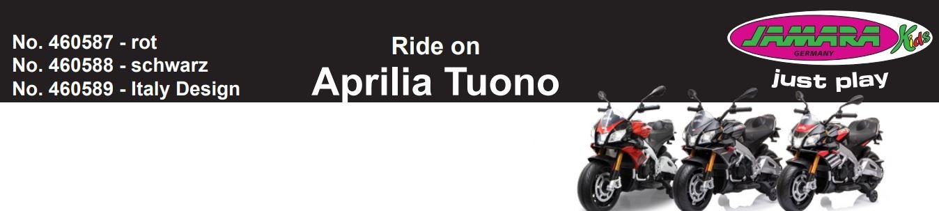 JAMARA 460587 Ride on Aprilia Tuono Motorcycle Instruction Manual