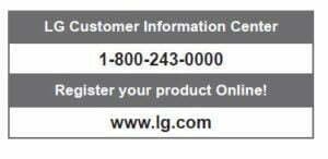 LG LW5016 BTU Window Air Conditioner User Manual--Customer Service