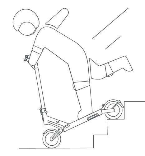 NAVEE S65 Electric Scooter User Manual - Do not try riding up or down stairs