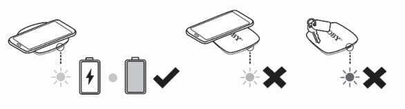 Rosewill RBWS-20015 Wireless Charging Alarm Instruction Manual - Do not place metal between your mobile device and the charging pad