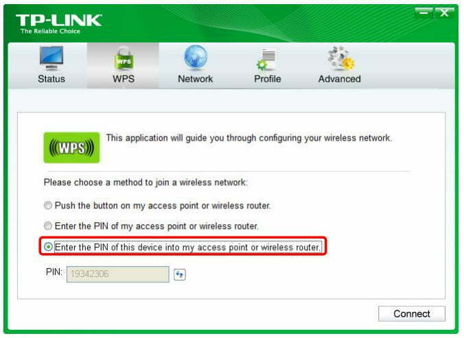 TP-Link TL-WN823N 300Mbps Mini Wireless N USB Adapter User Manual - Open TP-LINK Utility and click WPS tab