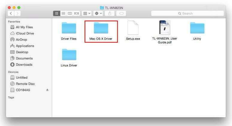 TP-Link TL-WN823N 300Mbps Mini Wireless N USB Adapter User Manual - Open the Mac OS X Driver folder
