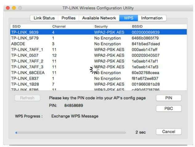 TP-Link TL-WN823N 300Mbps Mini Wireless N USB Adapter User Manual - Press the WPS
