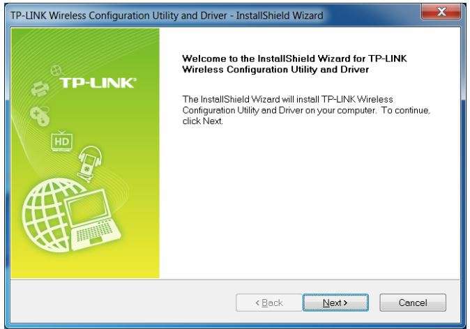 TP-Link TL-WN823N 300Mbps Mini Wireless N USB Adapter User Manual - The InstallShield Wizard window displays
