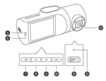 VAVA VA-VD009 2K Dual Dash Cam user manual - Product Diagram