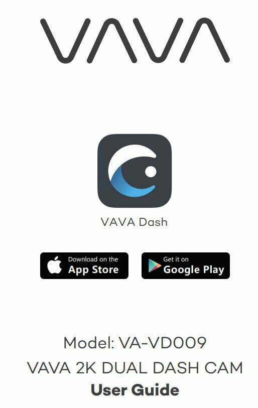 VAVA VA-VD009 2K Dual Dash Cam user manual