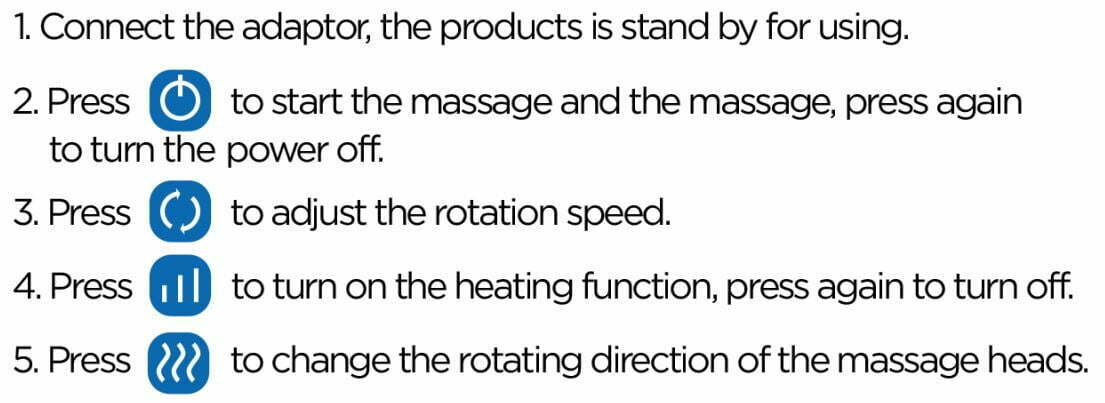 Vellax SM-101D 3D Neck and Shoulder Massager User Manual - Use Method