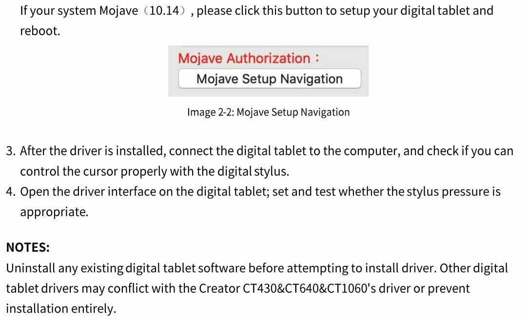 XP-PEN CT430 Digital Drawing Tablet User Manual - Driver Installation