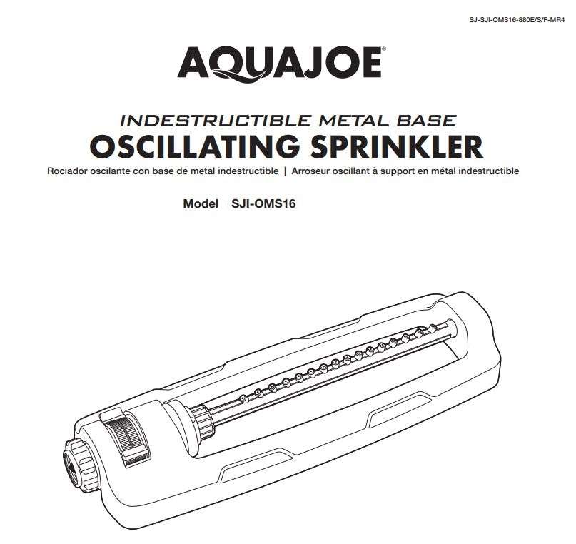 Aqua Joe SJI-OMS16 Indestructible Metal Base Oscillating Sprinkler User Manual