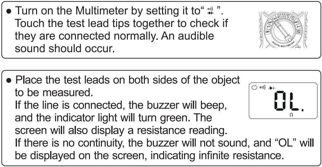 AstroAI RMS 4000 Count Digital Multimeter User Manual - Continuity Test