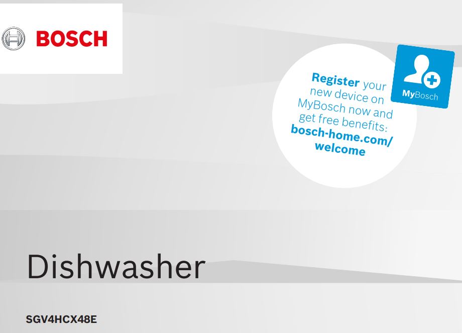 BOSCH SGV4HCX48E Dishwasher Instruction Manual