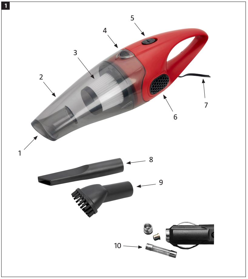 HAMRON 006872 Hand Vacuum Cleaner Instruction Manual - Product Overview