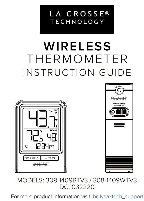 LA Crosse Technology 308-1409WTV4 Wireless Thermometer User Manual